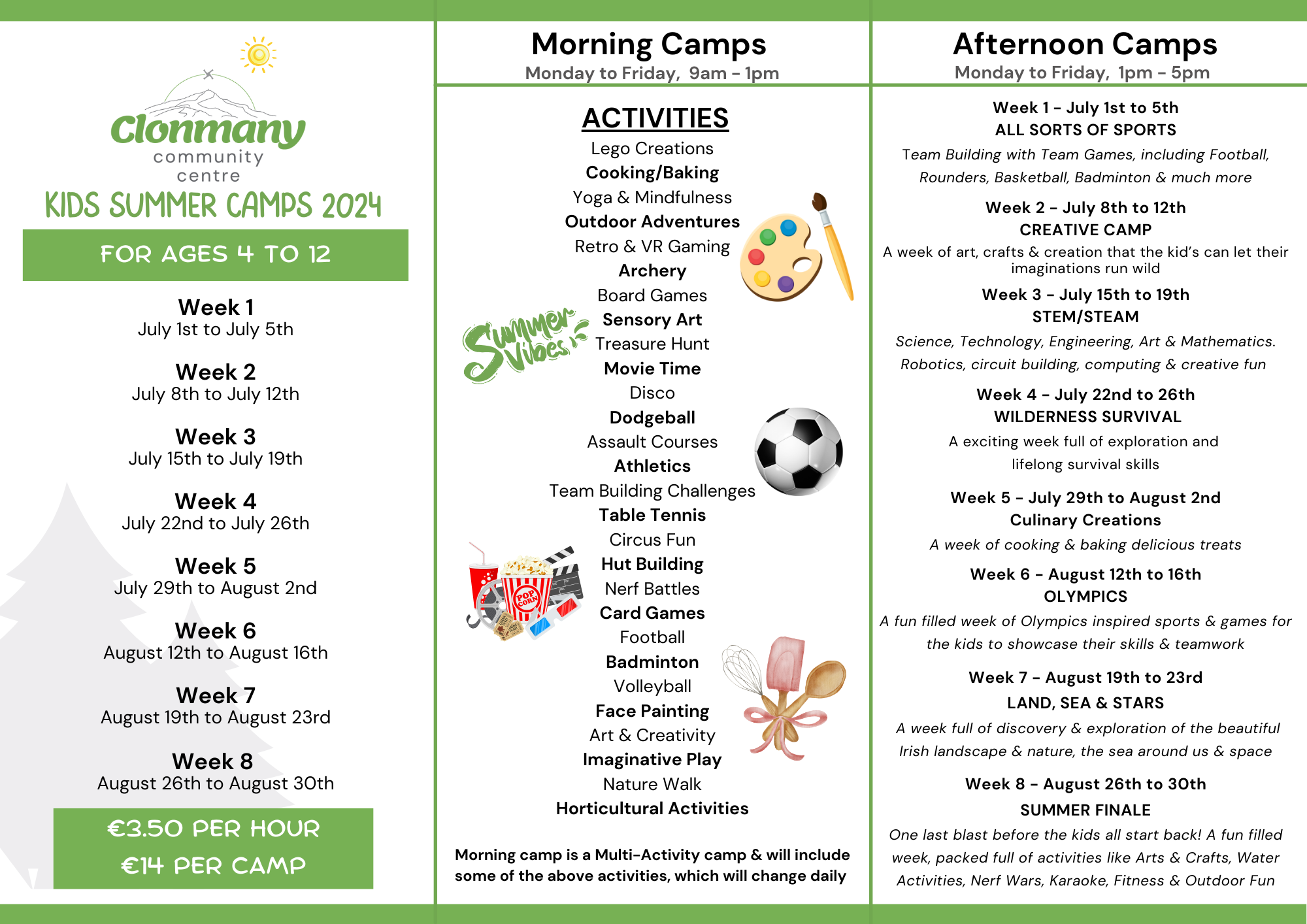 Image of Clonmany Community Centre Summer Camp 2021 Enrolment Form page 2