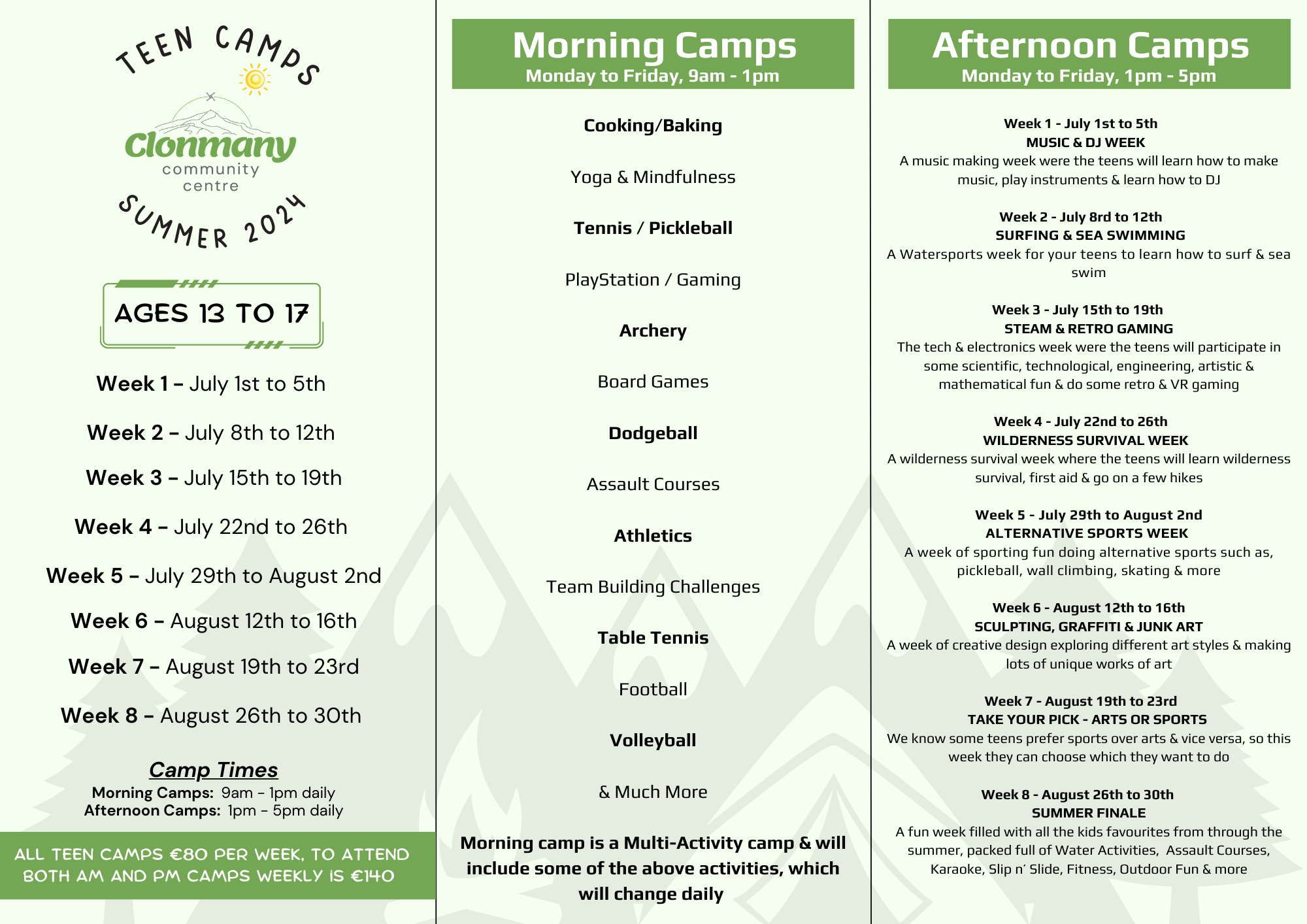 Image of Clonmany Community Centre Summer Camp 2021 Enrolment Form page 2